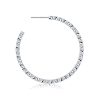 White Sapphire Hoop Earrings - Sterling Silver Milgrain Bezel Set - 5 Carat Total Weight