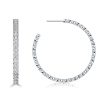 White Sapphire Hoop Earrings - Sterling Silver Milgrain Bezel Set - 5 Carat Total Weight