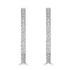 White Sapphire Hoop Earrings - Sterling Silver Milgrain Bezel Set - 5 Carat Total Weight