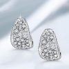 Sterling Silver Round & Princess Cut Hoop Earrings with Omega Backs