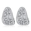 Sterling Silver Round & Princess Cut Hoop Earrings with Omega Backs