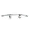 Sterling Silver Pear Cut Bezel Open Bangle Bracelet with 1.50 CT. TW Stones