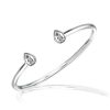 Sterling Silver Pear Cut Bezel Open Bangle Bracelet with 1.50 CT. TW Stones
