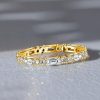 Eternity Band Ring 1.72 CT. TW. Mixed Cut (Round & Baguette) Sterling Silver
