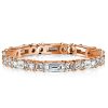 Eternity Band Ring 1.72 CT. TW. Mixed Cut (Round & Baguette) Sterling Silver
