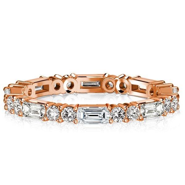 Eternity Band Ring 1.72 CT. TW. Mixed Cut (Round & Baguette) Sterling Silver