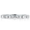 Sterling Silver Eternity Wedding Band with Created White Sapphire Baguette Bar Setting