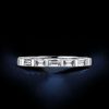 Sterling Silver Eternity Wedding Band with Created White Sapphire Baguette Bar Setting