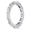 Sterling Silver Eternity Wedding Band with Created White Sapphire Baguette Bar Setting