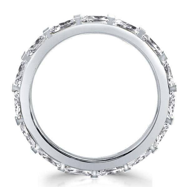 Sterling Silver Eternity Wedding Band with Created White Sapphire Baguette Bar Setting