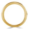 Princess Cut Blue & White Simulated Diamond Milgrain Half Eternity Band in 18K Gold Plated Sterling Silver
