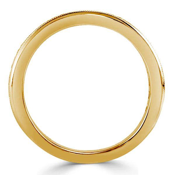 Princess Cut Blue & White Simulated Diamond Milgrain Half Eternity Band in 18K Gold Plated Sterling Silver