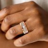 18K Rose Gold Plated Sterling Silver Micro Pave Eternity Wedding Band for Women - 2.88 CTW