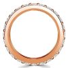 18K Rose Gold Plated Sterling Silver Micro Pave Eternity Wedding Band for Women - 2.88 CTW
