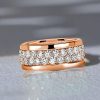 18K Rose Gold Plated Sterling Silver Micro Pave Eternity Wedding Band for Women - 2.88 CTW
