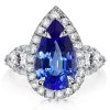 Pear Cut Halo Engagement Ring - Sterling Silver, 4.00 CT Center Stone