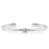 Sterling Silver Oval Cut Cuff Bracelet - 7 Inch