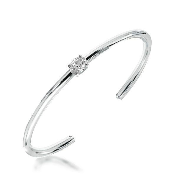 Sterling Silver Oval Cut Cuff Bracelet - 7 Inch