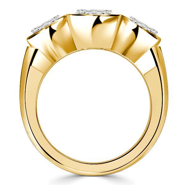 Three Stone Bezel Engagement Ring for Women, 3.35 CT. TW. White Simulated Diamond, 925 Sterling Silver