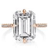 6.00 CT. Emerald Cut Engagement Ring in 18K Rose Gold Plated Sterling Silver