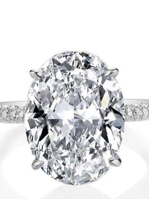 Oval White Sapphire Engagement Ring - Sterling Silver Promise Ring