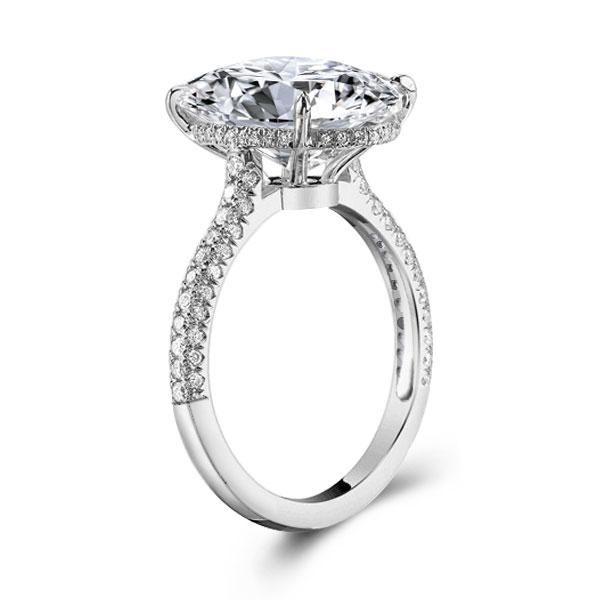 Oval White Sapphire Engagement Ring - Sterling Silver Promise Ring