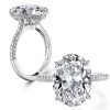 Oval White Sapphire Engagement Ring - Sterling Silver Promise Ring
