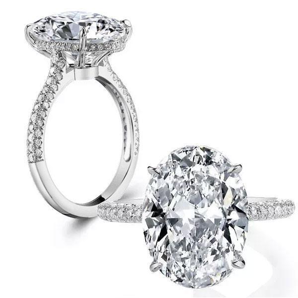 Oval White Sapphire Engagement Ring - Sterling Silver Promise Ring