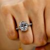 Oval White Sapphire Engagement Ring - Sterling Silver Promise Ring