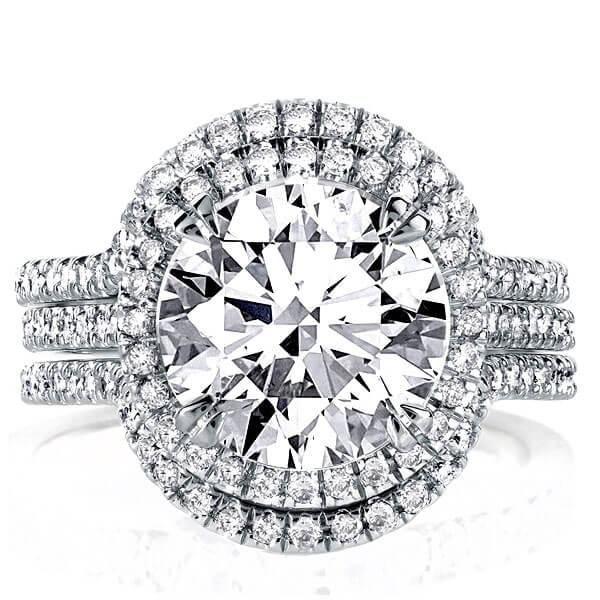 Sterling Silver Bridal Ring Set - 8.14 CT. TW. Simulated Diamonds