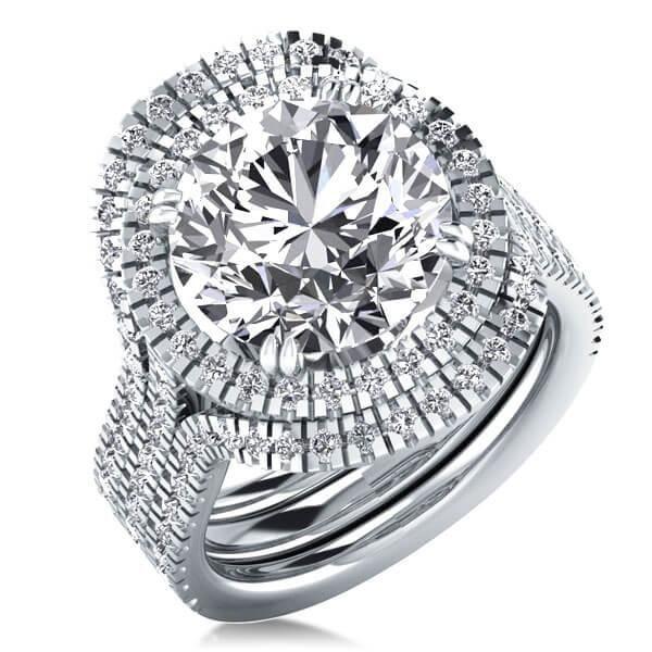 Sterling Silver Bridal Ring Set - 8.14 CT. TW. Simulated Diamonds