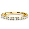 Classic Eternity Wedding Band with Round Opal and White Stones, 925 Sterling Silver