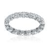 Sterling Silver Bar Setting CZ Eternity Wedding Band Ring