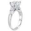 Sterling Silver Classic Five Stone Bridal Ring Set - 3.87 CT Center Stone