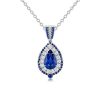 Pear Cut Blue Sterling Silver Pendant Necklace - Available Lengths