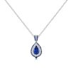Pear Cut Blue Sterling Silver Pendant Necklace - Available Lengths