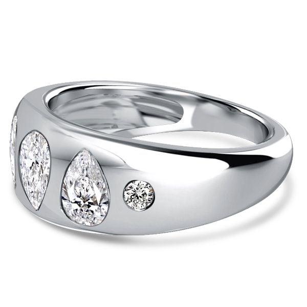 Sterling Silver Pear Cut White Sapphire Cocktail Ring for Women - Wedding Anniversary Jewelry