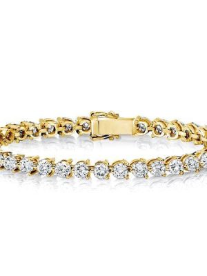 18K Gold Plated Sterling Silver Round Cut Tennis Bracelet for Women with 8.50 CT. TW Stones
