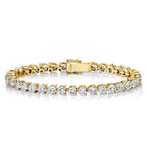 18K Gold Plated Sterling Silver Round Cut Tennis Bracelet for Women with 8.50 CT. TW Stones