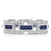 Asscher Cut Sterling Silver Wedding Band - 2.00 CT TW
