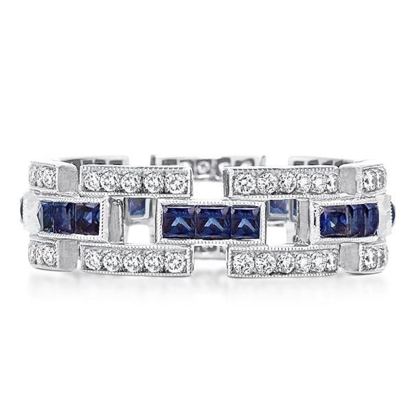 Asscher Cut Sterling Silver Wedding Band - 2.00 CT TW