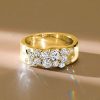 White Sapphire Round Cut Wedding Band in 18K Gold Plated Sterling Silver