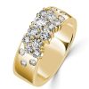 White Sapphire Round Cut Wedding Band in 18K Gold Plated Sterling Silver