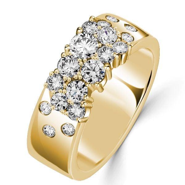 White Sapphire Round Cut Wedding Band in 18K Gold Plated Sterling Silver