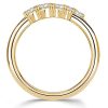 White Sapphire Round Cut Wedding Band in 18K Gold Plated Sterling Silver
