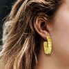 Golden Princess Created Topaz Hoop Earrings - 18K Gold Plated Sterling Silver