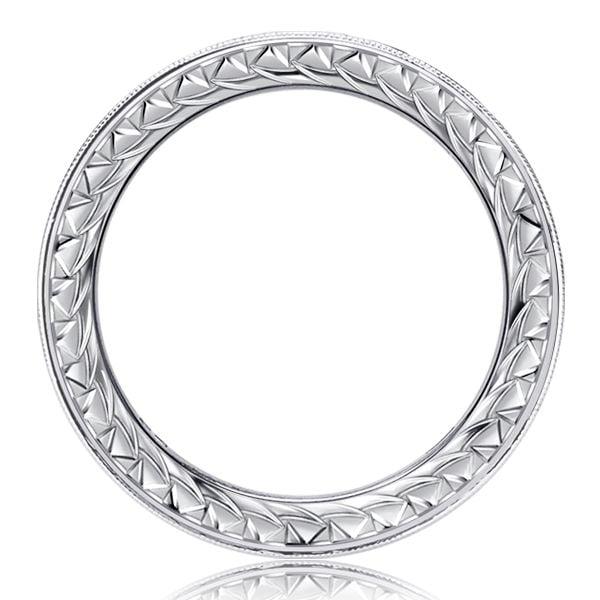 Milgrain Blue Sapphire Eternity Wedding Band for Women in Sterling Silver
