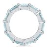 Emerald & Aquamarine Eternity Wedding Band - 925 Sterling Silver