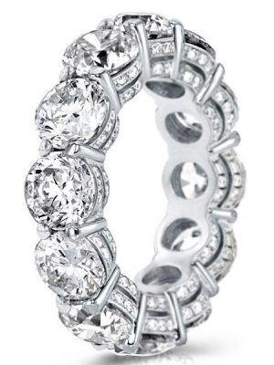 Eternity White Sapphire Wedding Band in Sterling Silver - Affordable Wedding Ring
