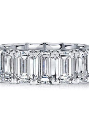 Emerald Cut Eternity Wedding Band - 925 Sterling Silver - 7.5 CTW